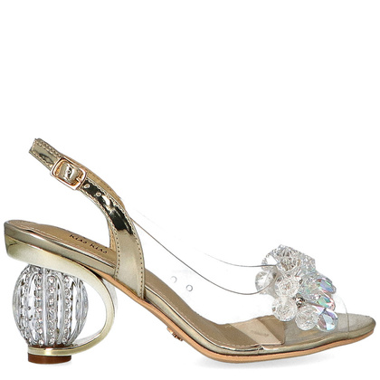 Sandały na modnym obcasie - SCAVIOLA H-06 ZŁOTE