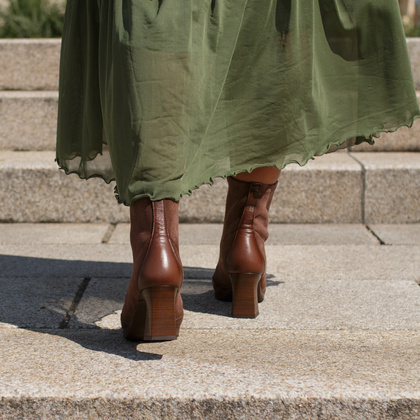 Hiszpańskie botki z zamkiem - HISPANITAS HI254186 BRĄZOWE