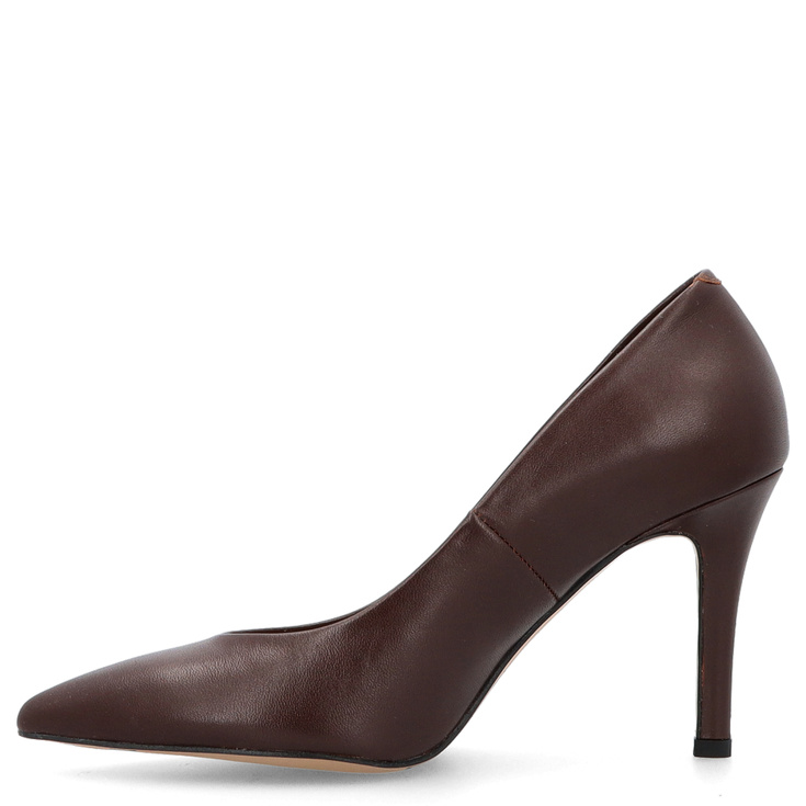 Klasyczne szpilki ze skóry - KOTYL 8523 CZEKOLADOWE