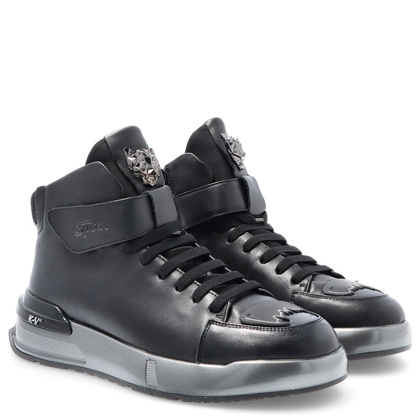 Męskie sneakersy za kostkę - JOHN DOUBARE R6576 CZARNE