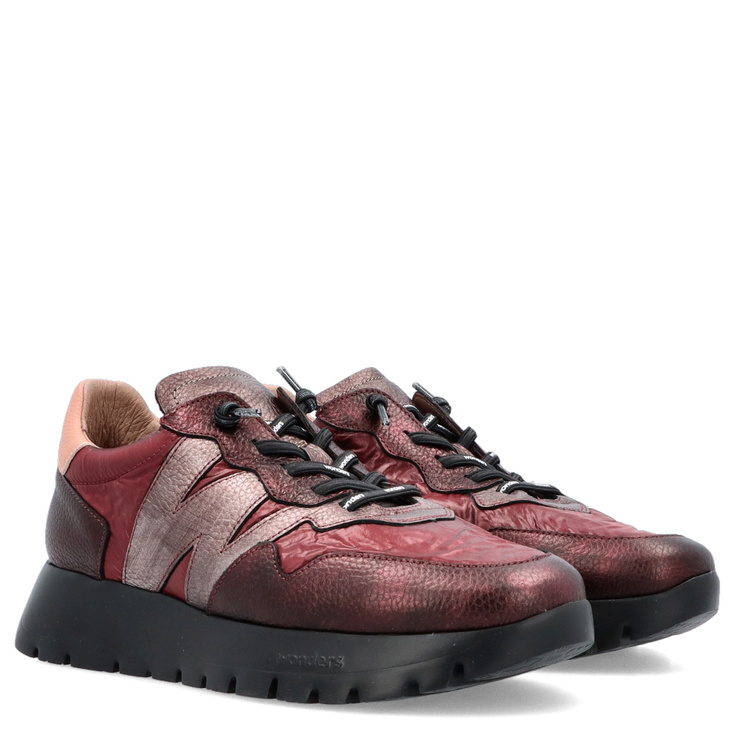 Hiszpańskie sneakersy premium - WONDERS A-2491 BORDOWE