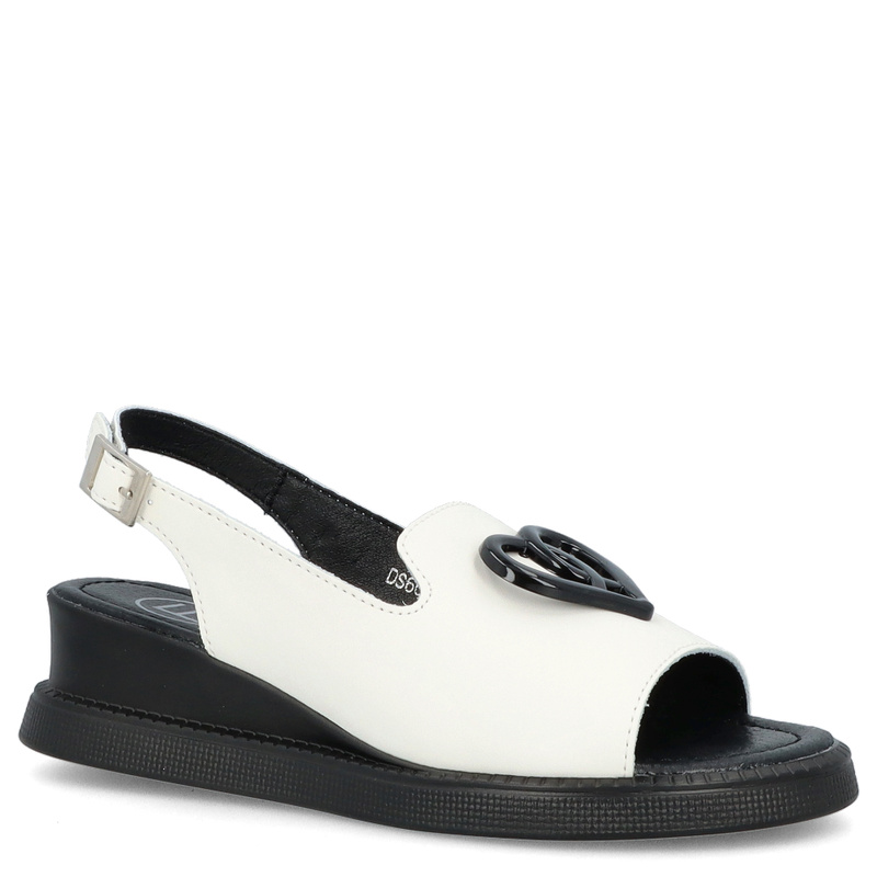 Lekkie sandały na wyższym spodzie - FILIPPO DS6069/25 BIAŁE