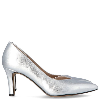 Szpilki z otwartym bokiem - KOTYL 3787 SREBRNE