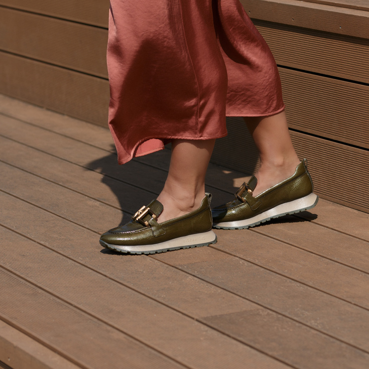 Hiszpańskie półbuty lakierowane - HISPANITAS HI254386 KHAKI