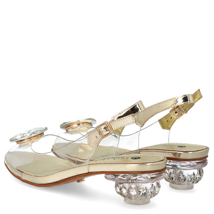 Sandały silikonowe na niskim obcasie - SCAVIOLA S-223 ZŁOTE