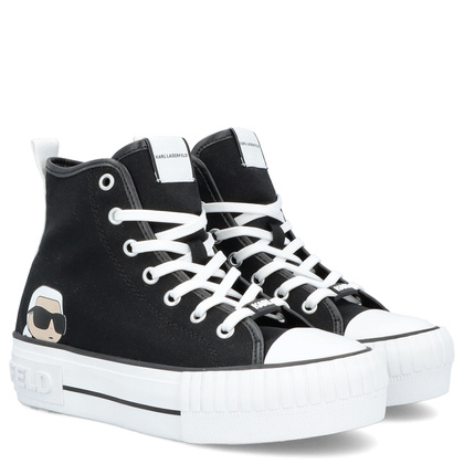 Trampki damskie za kostkę - KARL LAGERFELD KAMPUS MAX KL60450N CZARNE