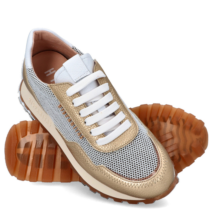 Hiszpańskie sneakersy - HISPANITAS BHV243231 BIAŁO-ZŁOTE