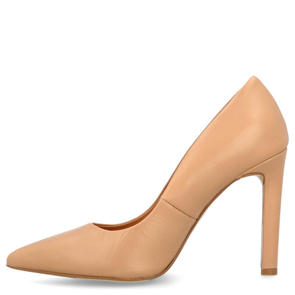 Klasyczne szpilki ze skóry - TYMOTEO 594 BEŻOWE