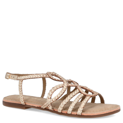 Skórzane płaskie sandałki - GIOSEPPO 71746 ZŁOTE