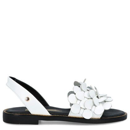 Damskie sandały ze skóry - LEMAR 40425 BIAŁE