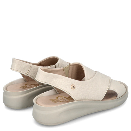 Wygodne skórzane sandały - LEMAR 40392 BEŻOWE