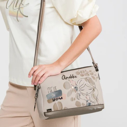 Torebka damska trzykomorowa - ANEKKE MUSE OLYMPIA 42743-184