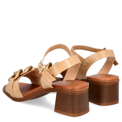 Sandały na niskim obcasie - OH! MY SANDALS 5354 BEŻOWE