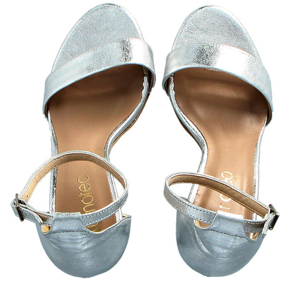 Sandały na szpilce - TYMOTEO LALI SREBRNE