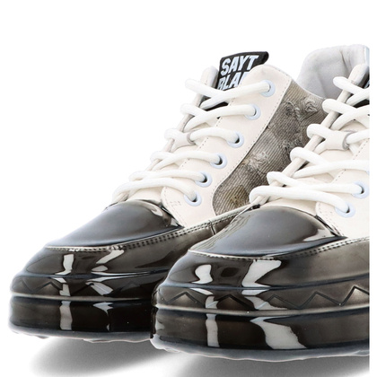 Skórzane sneakersy męskie - JOHN DOUBARE 24126 BIAŁE