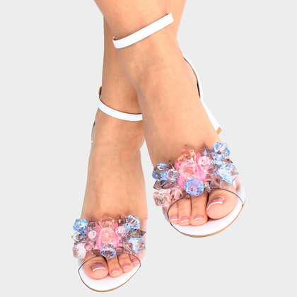 Sandałki silikonowe na słupku - TYMOTEO D1013 BIAŁE