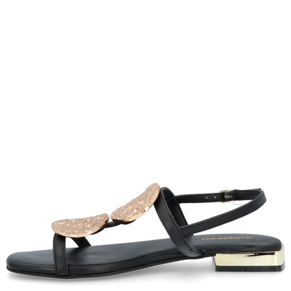 Skórzane sandałki z ozdobami - GIOSEPPO 72364 CZARNE