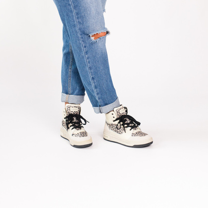 Sneakersy za kostkę premium - GUESS TULLIA FL5TULFAP12 BEŻOWE