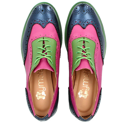 Wiązane półbuty ze skóry - TYMOTEO A1006 KOLOROWE