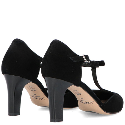 Piękne buty taneczne ze skóry - KOTYL 889 CZARNE