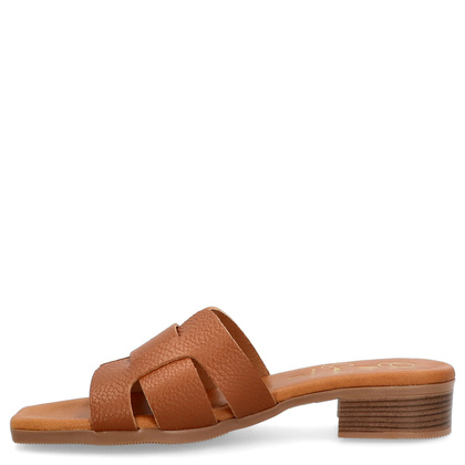 Wygodne klapki ze skóry - OH! MY SANDALS 5600 BRĄZOWE