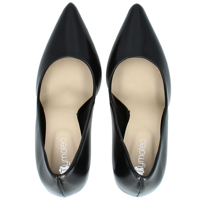 Klasyczne szpilki ze skóry - TYMOTEO 594 CZARNE