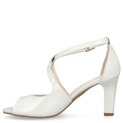 Taneczne sandałki ze skóry - KOTYL 4325 ECRU PERŁOWE