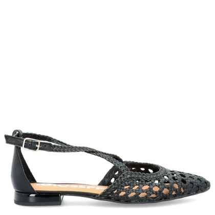 Ażurowe baleriny z paseczkami - GIOSEPPO 71180 CZARNE