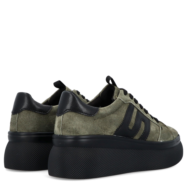 Skórzane sneakersy damskie - FILIPPO DP7175/25 KHAKI