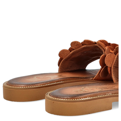 Klasyczne klapki ze skóry - LEMAR 40381 BRĄZOWE