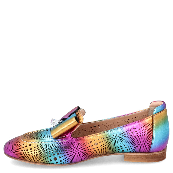 Kolorowe skórzane mokasyny - EMI ROMANI 010.1307 MULTIKOLOR 