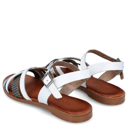 Wygodne sandały ze skóry - POTOCKI 24-64008WH BIAŁE