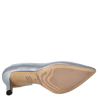 Szpilki z otwartym bokiem - KOTYL 3787 SREBRNE