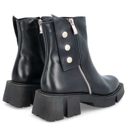 Botki damskie skórzane - TYMOTEO 2169 CZARNY