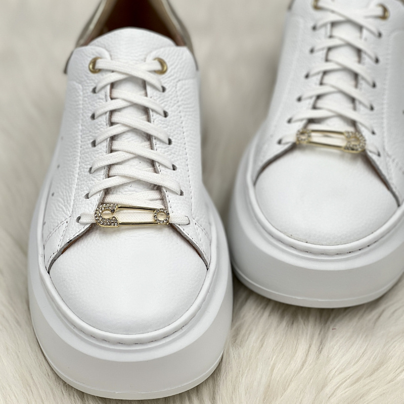 Ozdoby do sznurówek błyszczące agrafki - TYMOTEO LOVE SZ01 ZŁOTE