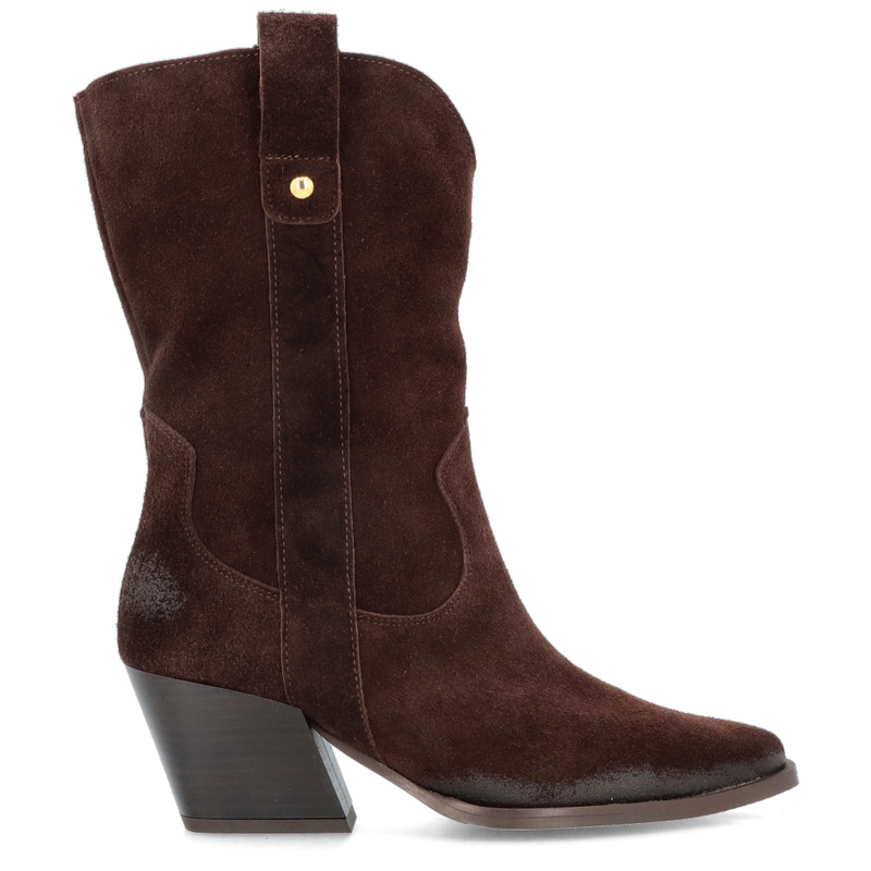 Kowbojki z dłuższą cholewką - TYMOTEO G1077 CZEKOLADOWE