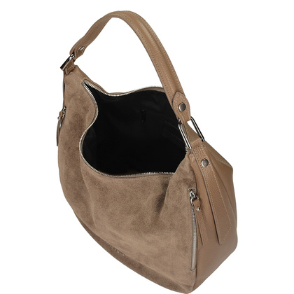 Torebka skórzana - TOSCANIO G107 CIEMNY BEŻ