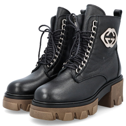 Trapery na grubym spodzie - LEMAR 60376 CZARNE