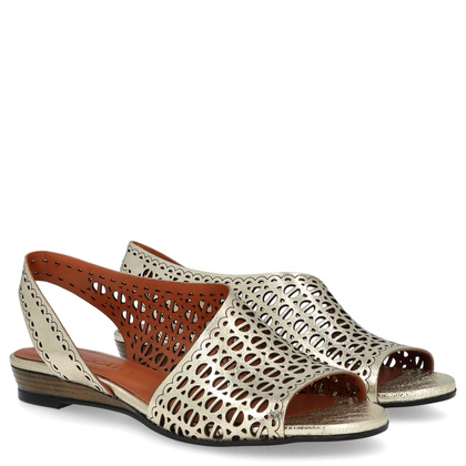 Ażurowe sandałki ze skóry - BOCCATO 167.513 ZŁOTE