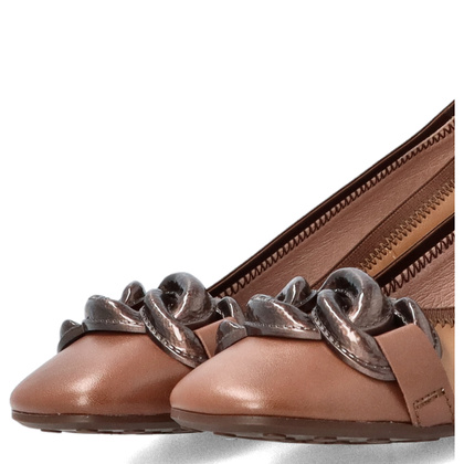 Hiszpańskie czółenka z klamrą - HISPANITAS CHI254349 BRĄZOWE