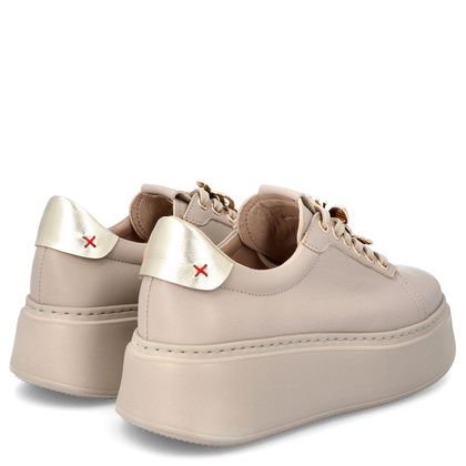 Sneakersy skórzane z ozdobami - CHEBELLO 4292 BEŻOWE