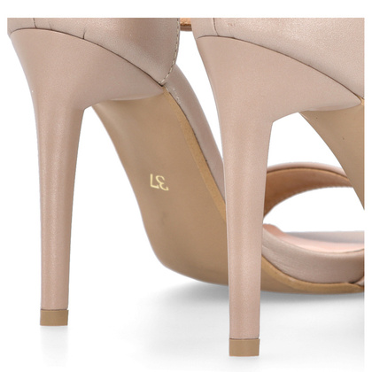 Sandały na szpilce - TYMOTEO LALI LATTE PERŁA