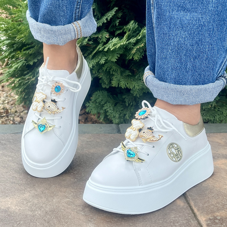 Ozdoby do sznurówek WIELORYBY  - TYMOTEO LOVE SZ13 ZŁOTE