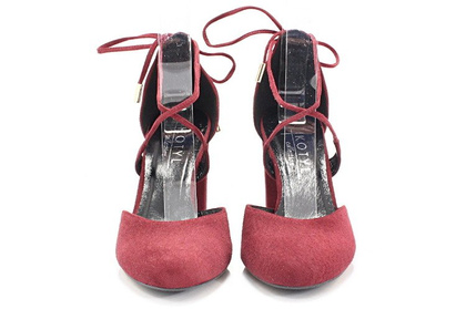 Wiązane na kostce, taneczne - KOTYL 5899 BORDOWE