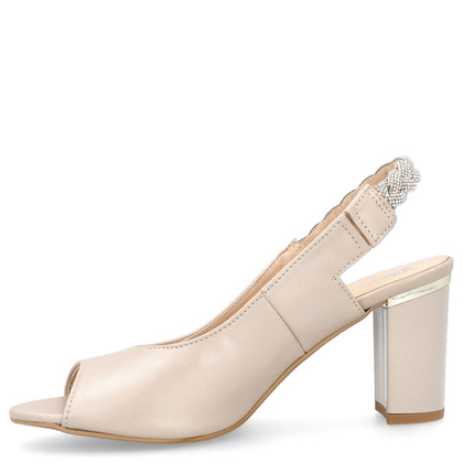 Eleganckie sandałki z odkrytą piętą - TYMOTEO 2387 PERŁOWE