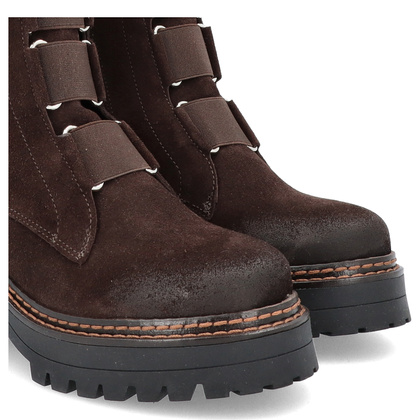 Wysokie workery ze skóry - TYMOTEO 2163/2 CZEKOLADOWE