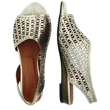 Ażurowe sandałki ze skóry - BOCCATO 167.513 ZŁOTE