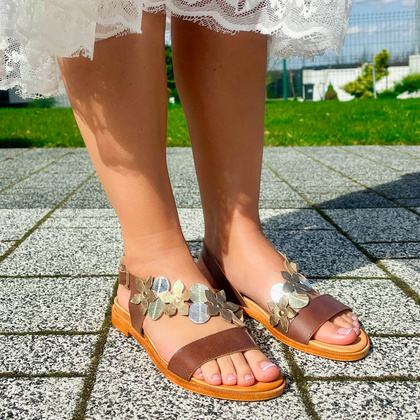 Eleganckie sandały - LAURA MESSI 2762 BRĄZ