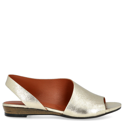 Skórzane sandałki z asymetryczną cholewką - BOCCATO 167.590 ZŁOTE