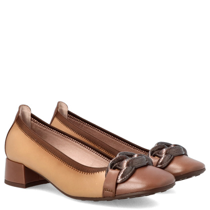 Hiszpańskie czółenka z klamrą - HISPANITAS CHI254349 BRĄZOWE